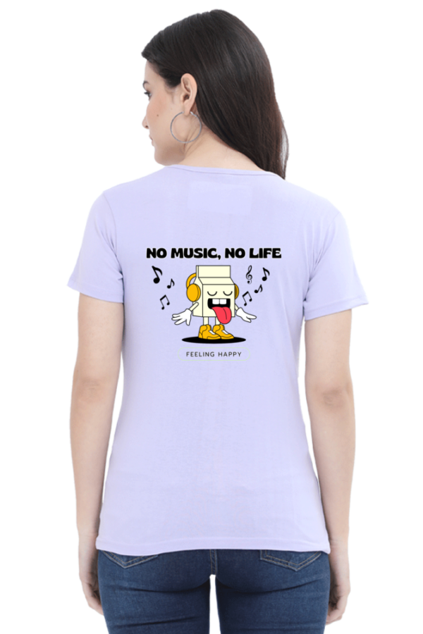 Cotton Printed Music Is Life T-shirt for Women