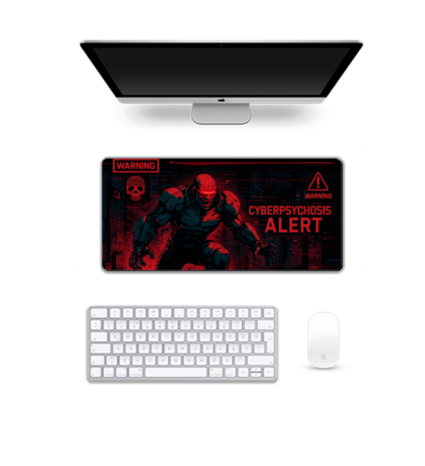 Printed Cyberpsychosis Alert Gaming Pad, 60 x 28 Cm