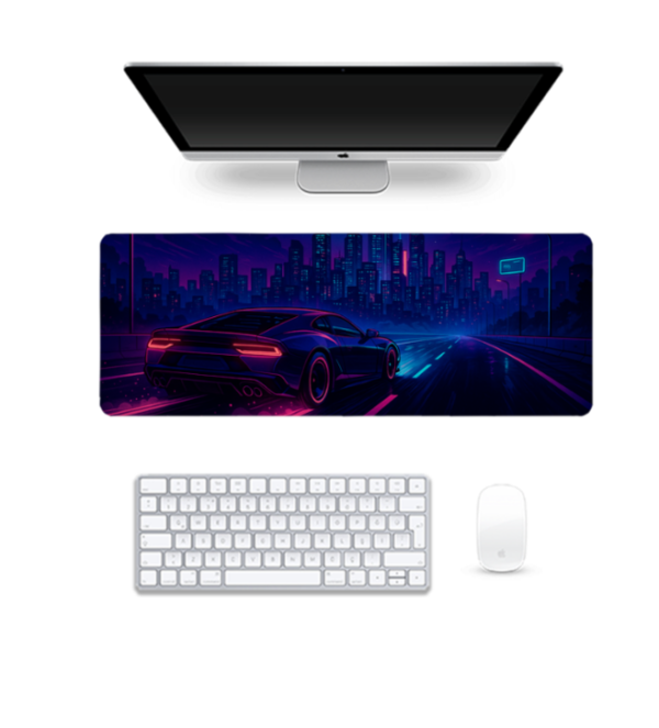 Printed Neon Night Drive Gaming Pad, 80 x 30 Cm