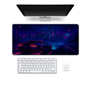 Printed Neon Night Drive Gaming Pad, 90 x 42 cm