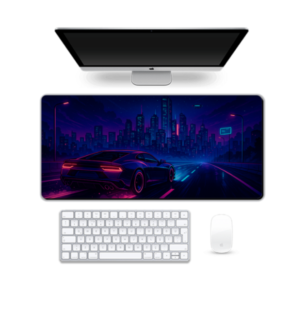 Printed Neon Night Drive Gaming Pad, 90 x 42 cm