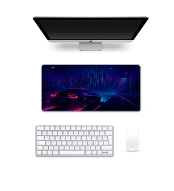 Printed Neon Night Drive Gaming Pad, 60 x 28 Cm