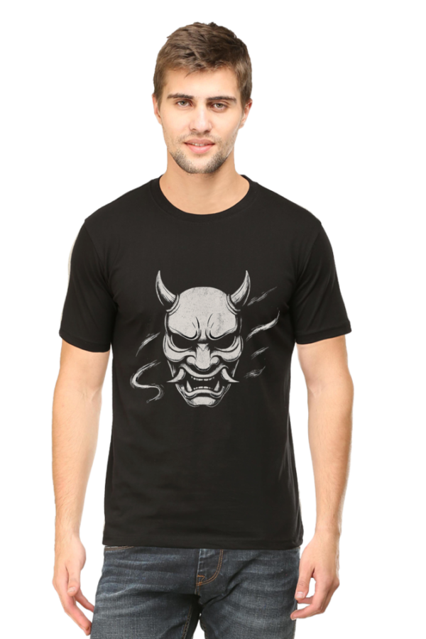 Cotton Printed Oni Mask T-shirt for Men