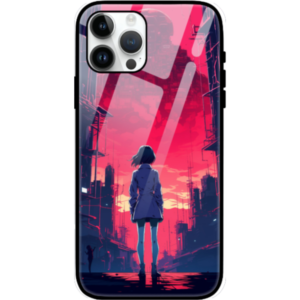 Night City iPhone 15 Pro Cover, Anime Design