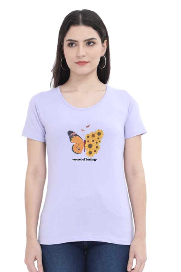 Cotton Printed Butterfly T-shirt for Women