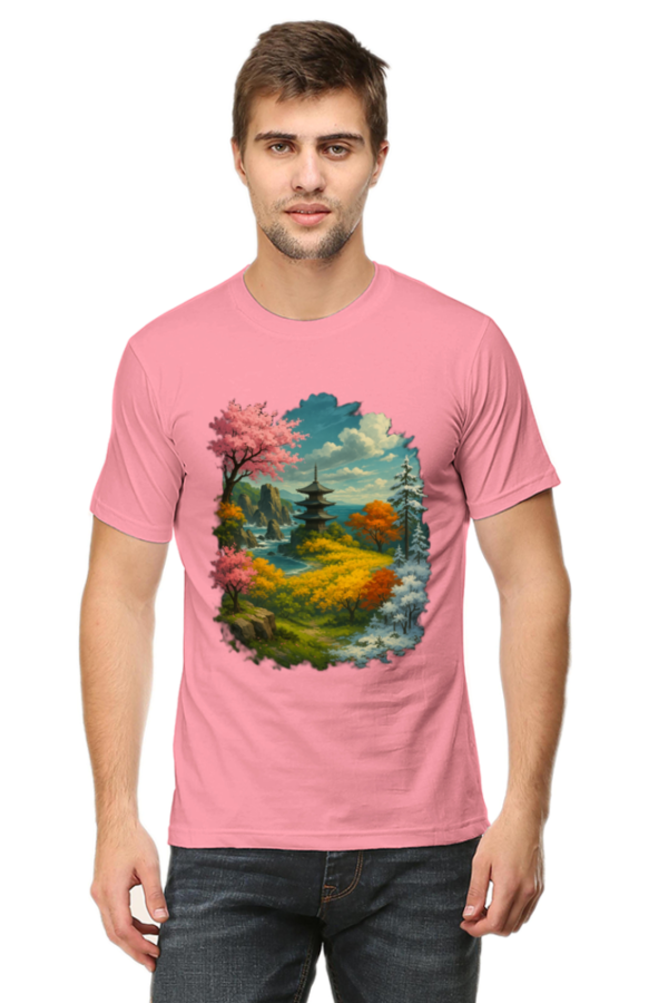 Cotton Printed Seasons T-shirt for Men