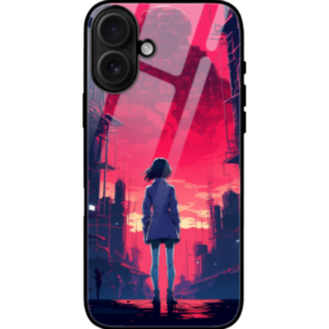 Night City iPhone 16 Plus Cover, Anime Design