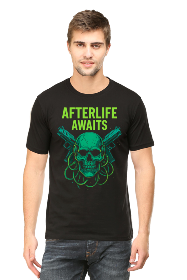 Cotton Printed Afterlife Awaits T-shirt for Men