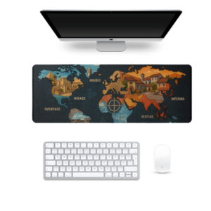 Printed The World Is A Map Gaming Pad, 80 x 30 Cm