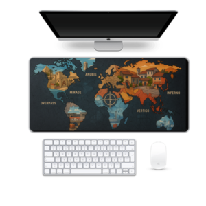Printed The World Is A Map Gaming Pad, 90 x 42 cm
