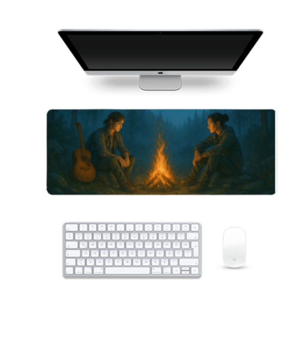 Printed Campfire Quiet Gaming Pad, 80 x 30 Cm