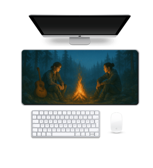 Printed Campfire Quiet Gaming Pad, 90 x 42 cm