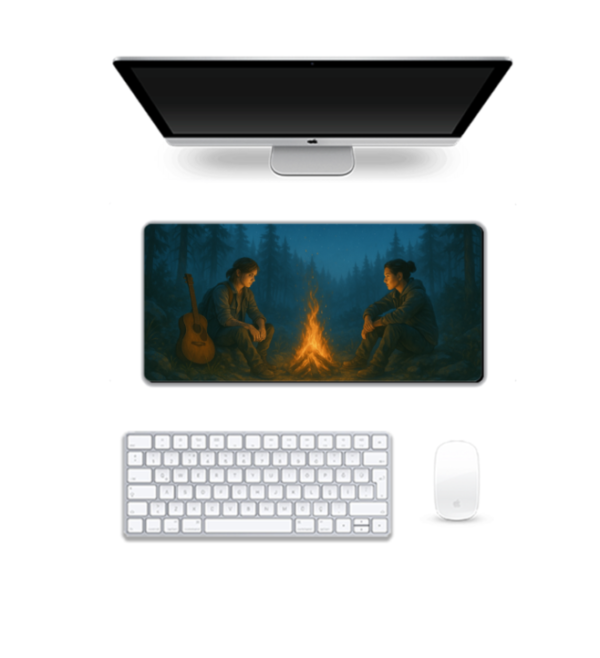 Printed Campfire Quiet Gaming Pad, 60 x 28 Cm