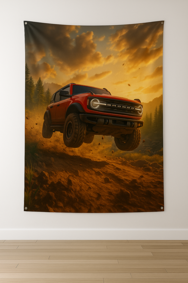 Sublimation Printed Dirtborn Tapestry with Metal Grommets & Adhesive Screws, 54 x 84 inch