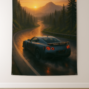 Sublimation Printed Skyline Slicer Tapestry with Metal Grommets & Adhesive Screws, 54 x 84 inch