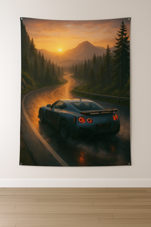 Sublimation Printed Skyline Slicer Tapestry with Metal Grommets & Adhesive Screws, 54 x 84 inch