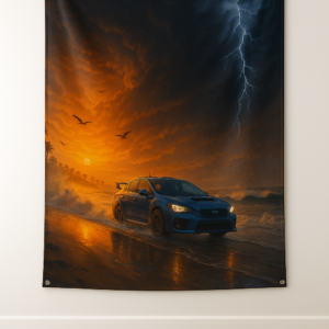 Sublimation Printed Tide Chaser Tapestry with Metal Grommets & Adhesive Screws, 54 x 84 inch