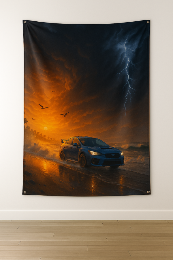 Sublimation Printed Tide Chaser Tapestry with Metal Grommets & Adhesive Screws, 54 x 84 inch